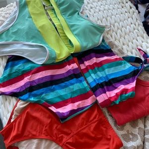 Three high-waisted swim suit bundle